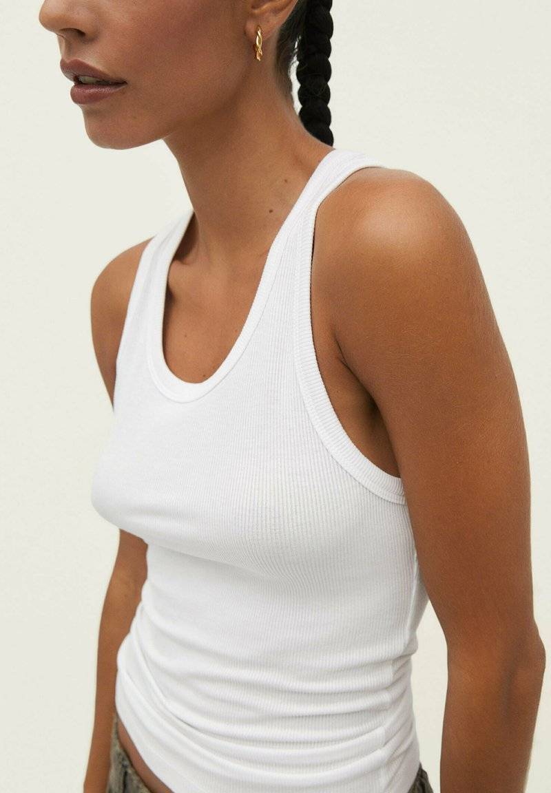 Stradivarius Stradivarius RACERBACK - Top - white denim Outlet