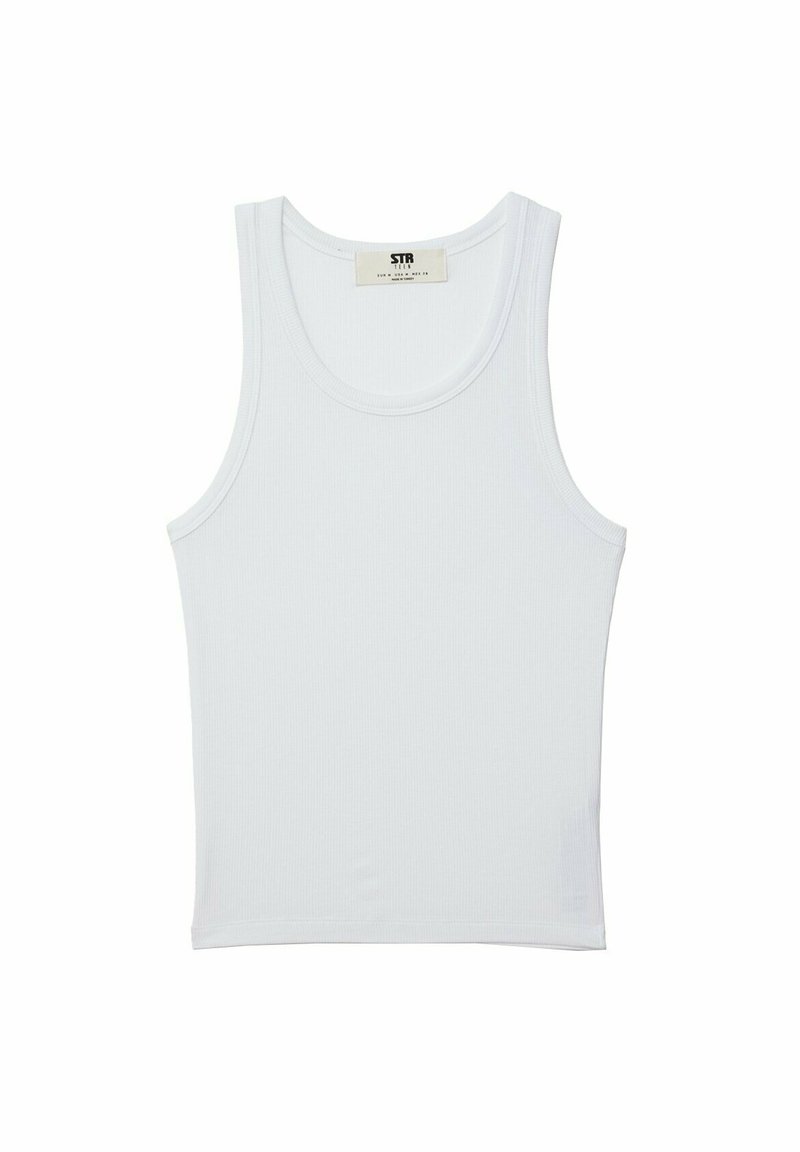 Stradivarius Stradivarius RACERBACK - Top - white denim Outlet
