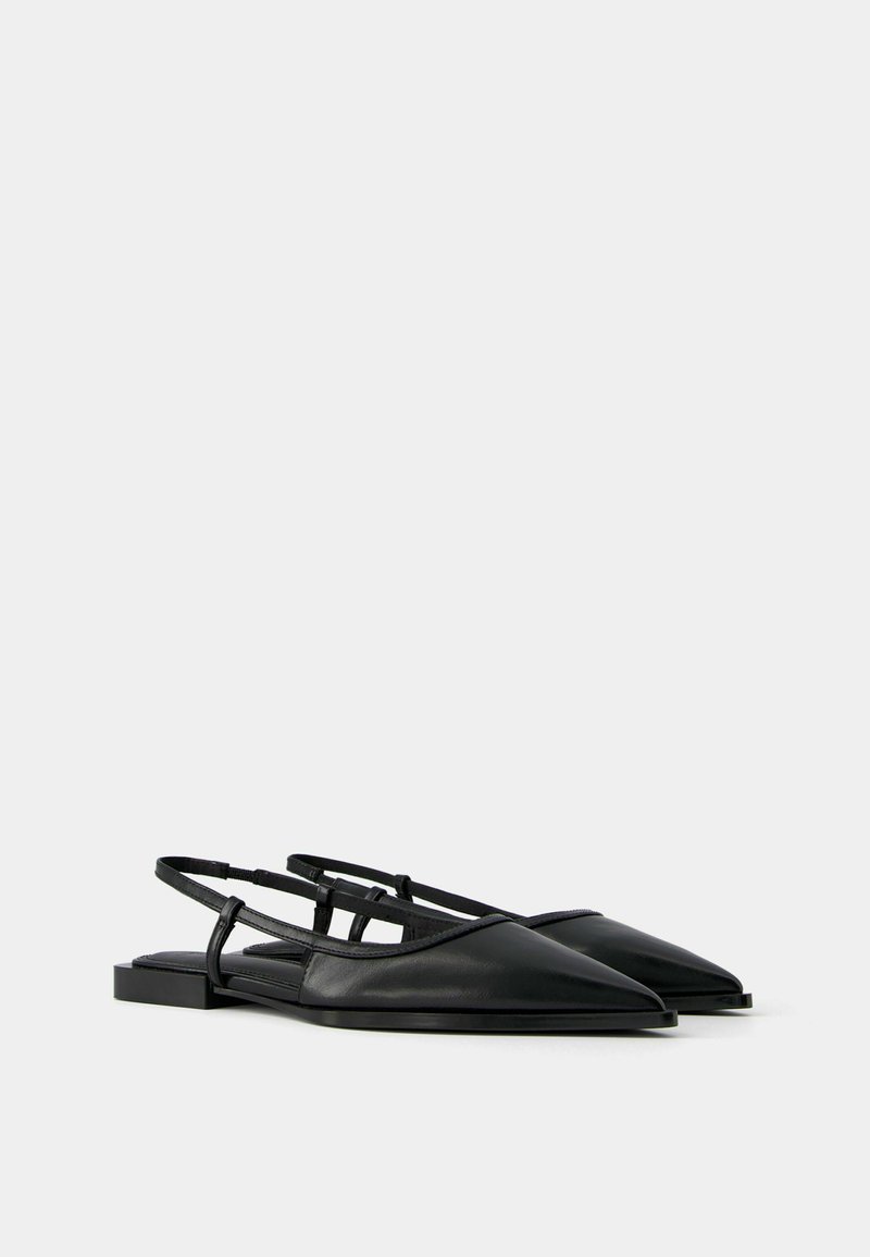 Bershka Bershka POINTED - Slingback ballet pumps - black Blitzangebot