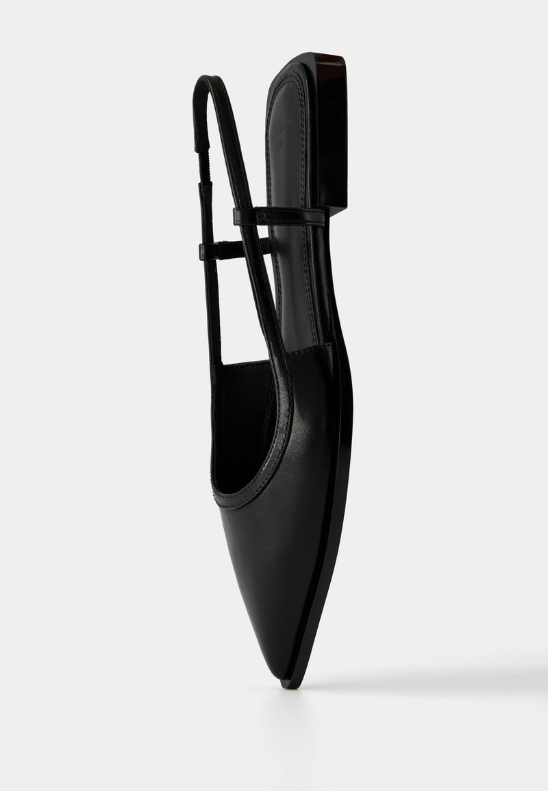Bershka Bershka POINTED - Slingback ballet pumps - black Blitzangebot