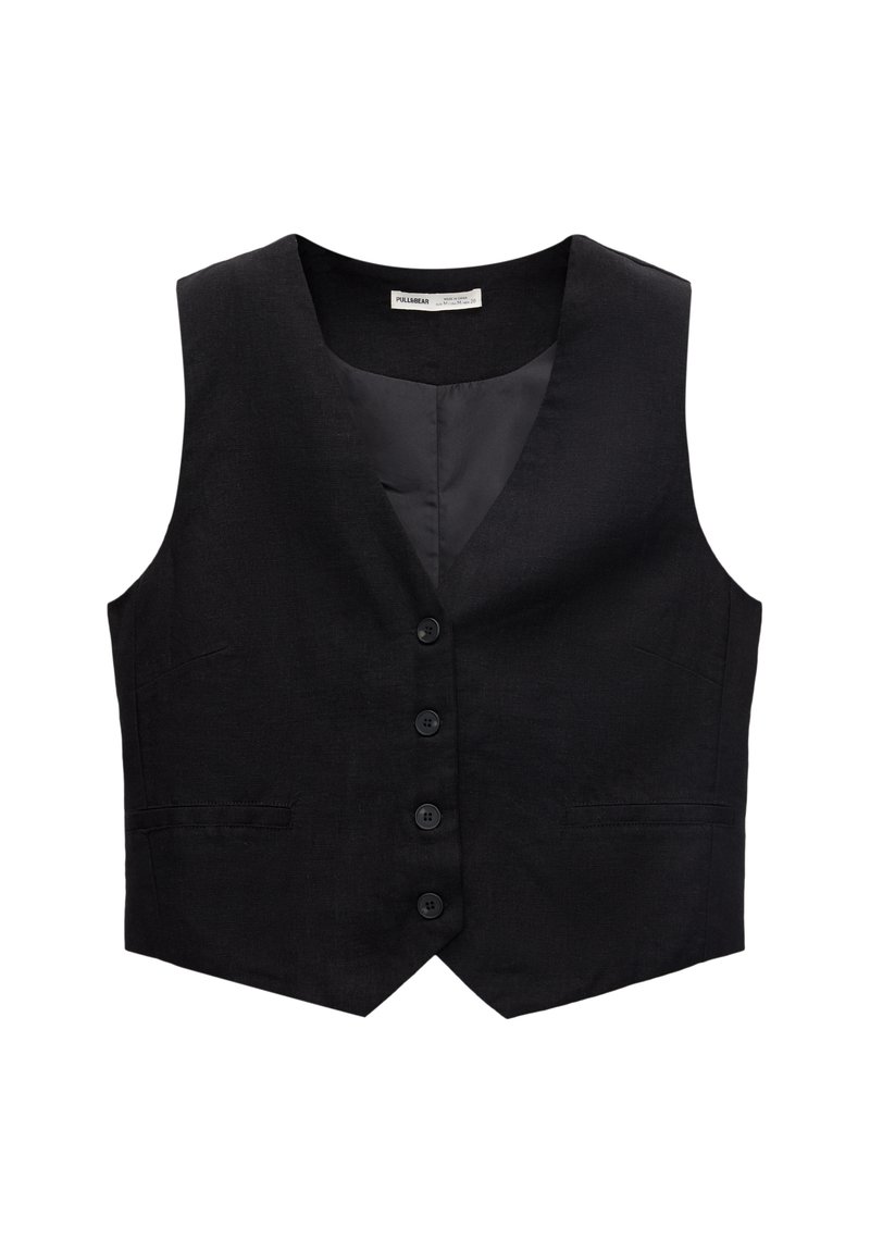 PULL&BEAR PULL&BEAR BASIC RUSTIC - Waistcoat - black Fabrikladen