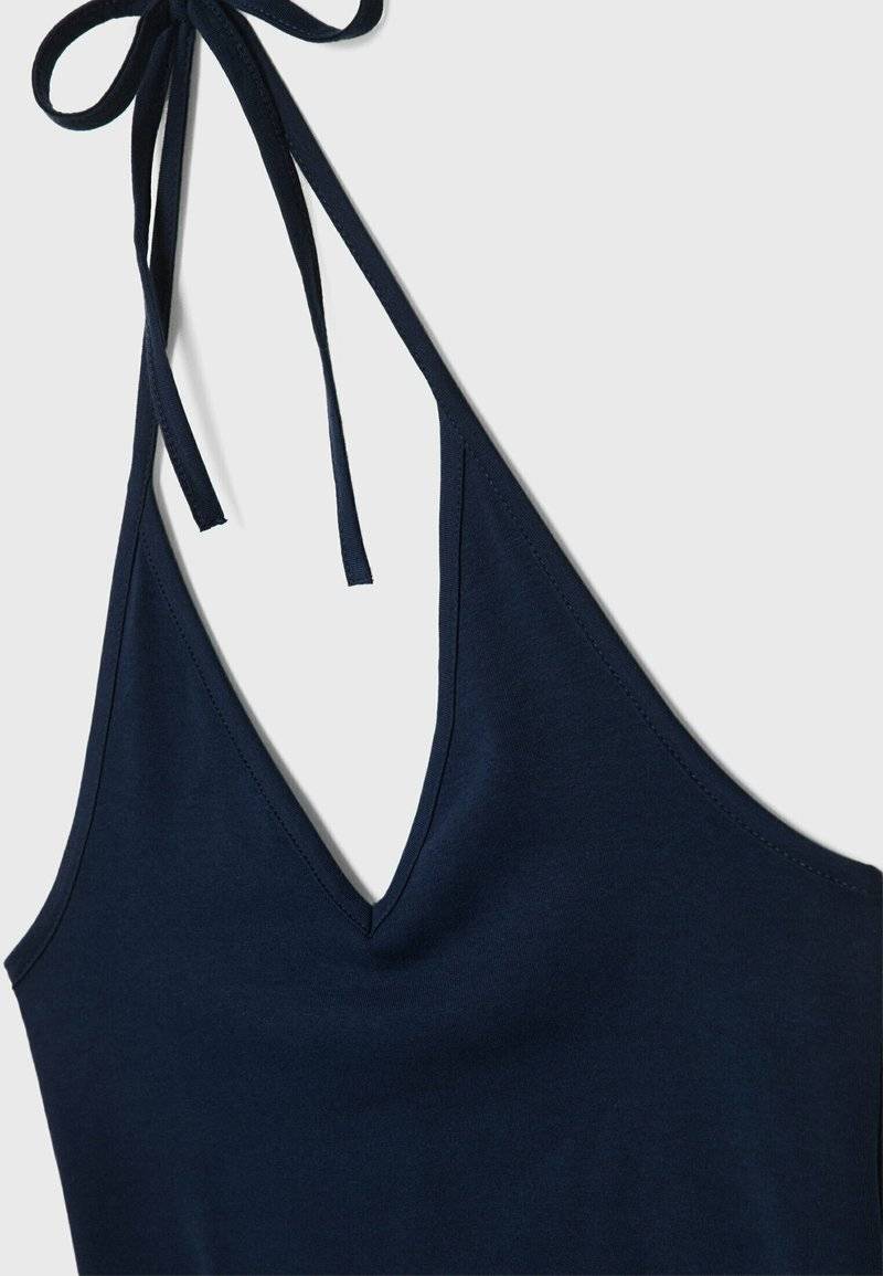 Stradivarius Stradivarius TIED HALTER - Top - dark blue Black Friday Preise