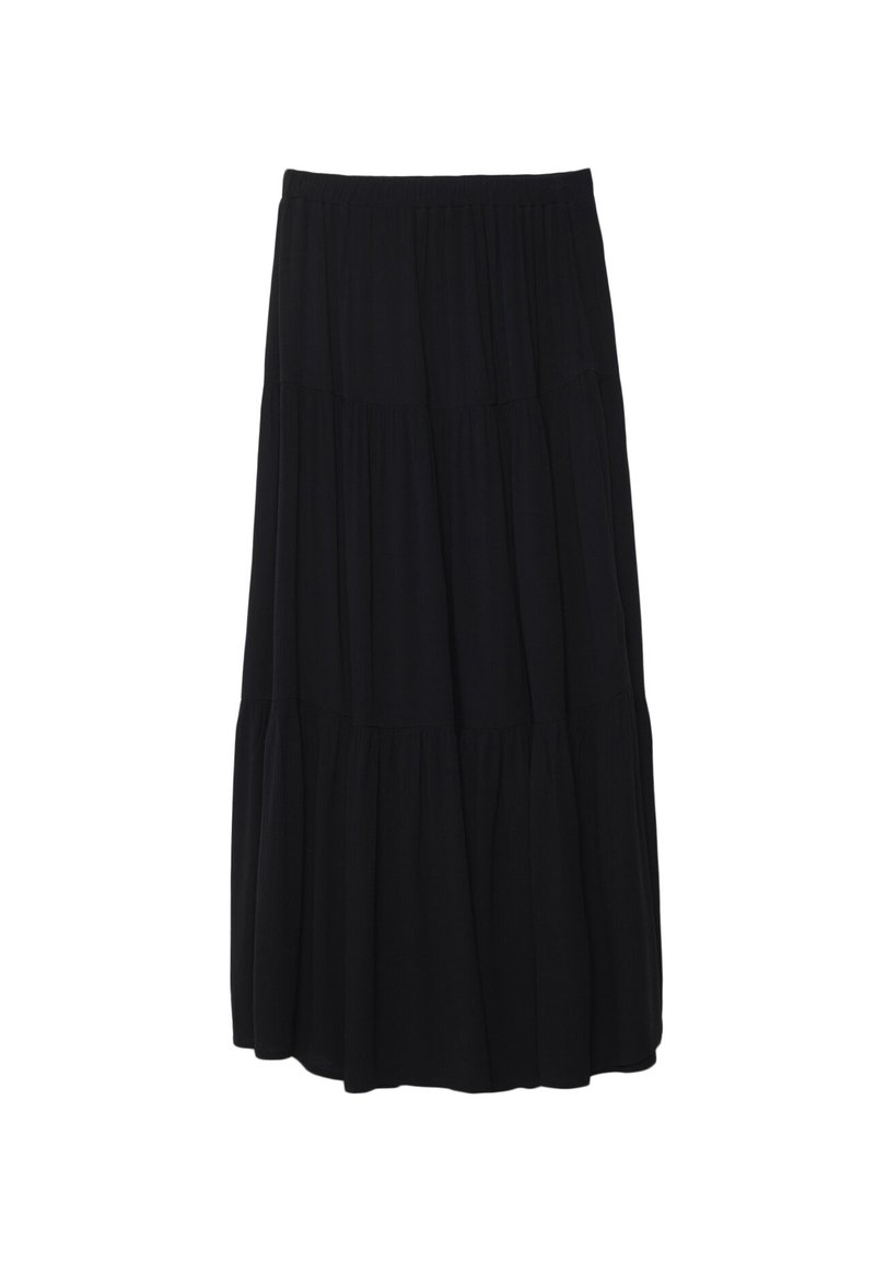 Stradivarius Stradivarius PEASANT - Maxi skirt - black Fabrikverkauf