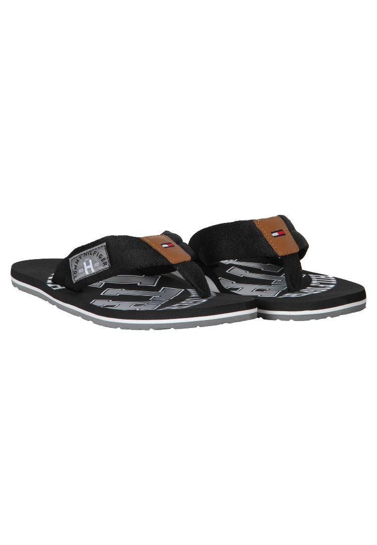 Tommy Hilfiger Tommy Hilfiger HERREN - T-bar sandals - black Wochenangebot