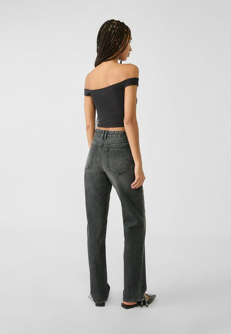 Stradivarius Stradivarius Straight leg jeans - dark grey VIP-Rabatte