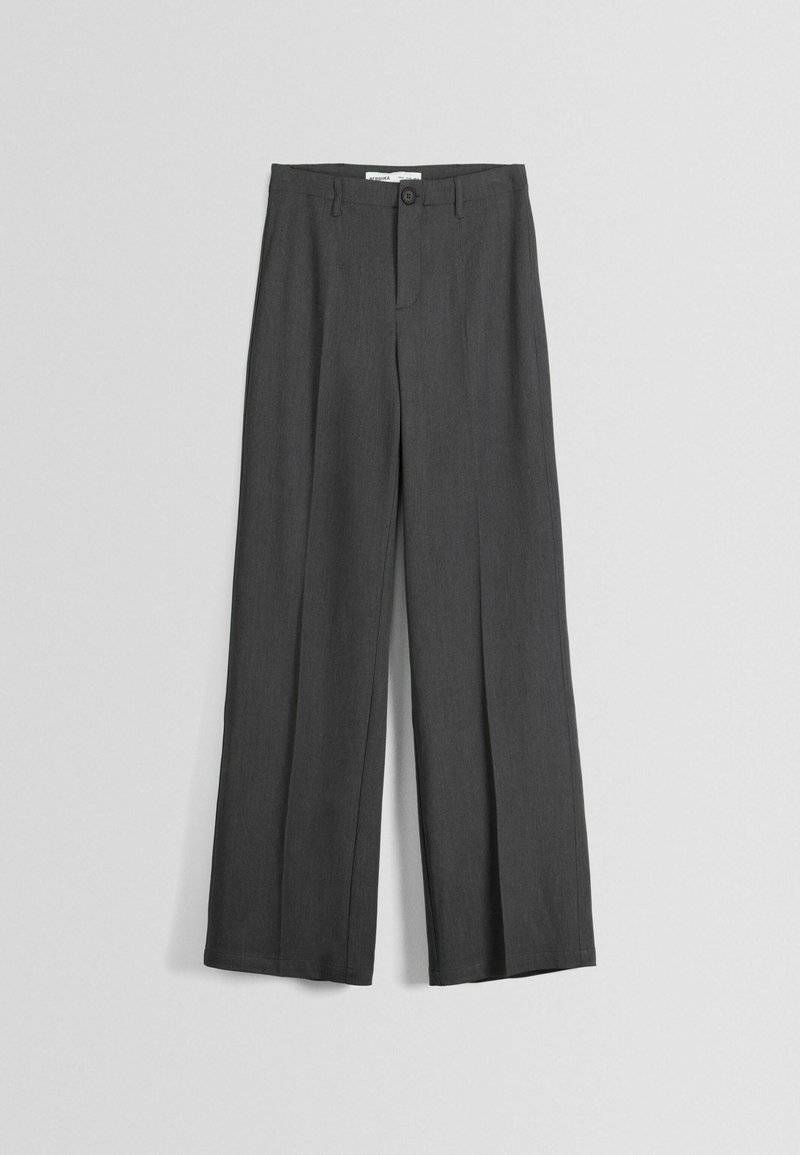 Bershka Bershka WIDE-LEG TAILORED - Trousers - mottled dark grey Super Sparpreis