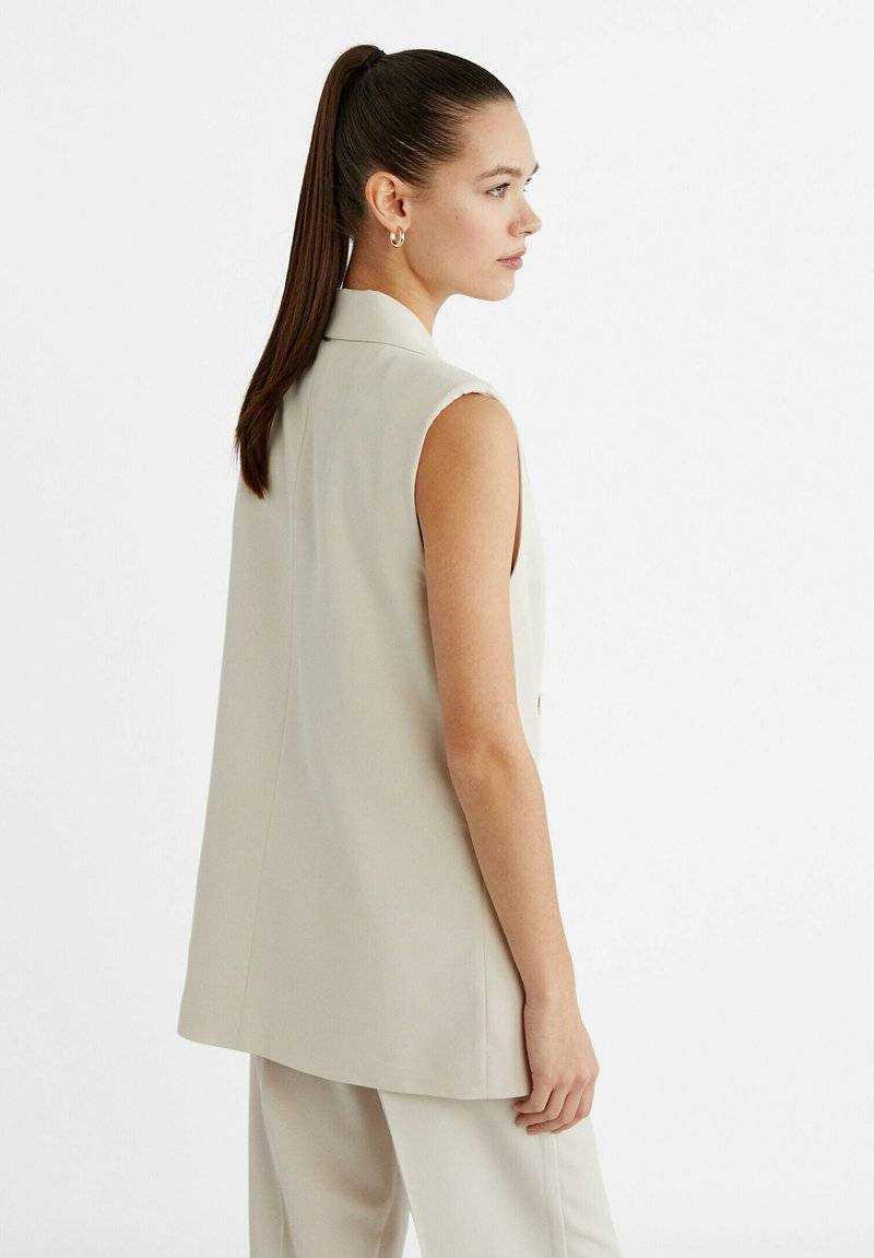 Stradivarius Stradivarius Waistcoat - white Kostenlose Rückgabe