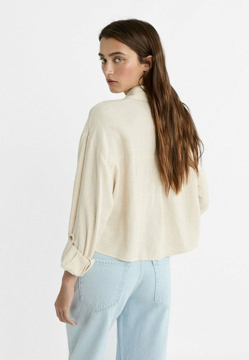 Stradivarius Stradivarius Button-down blouse - stone JETZT KAUFEN