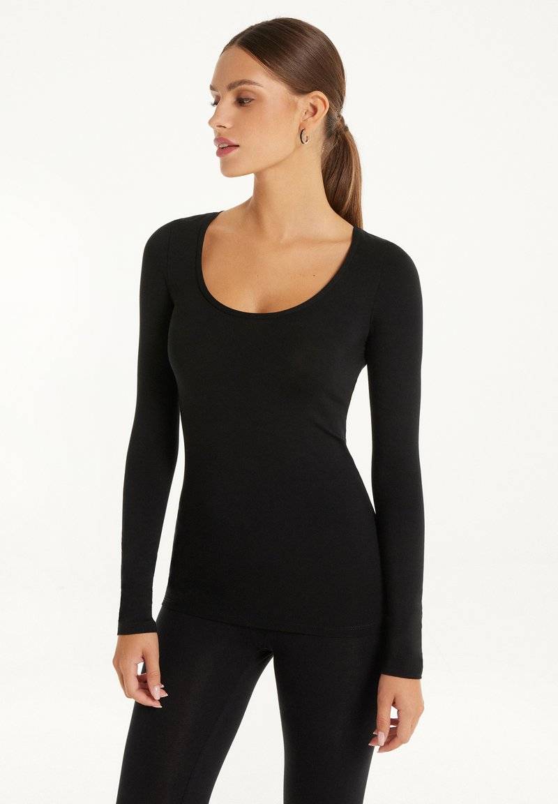Tezenis Tezenis ROUND-NECK - Long sleeved top - nero Nur für heute