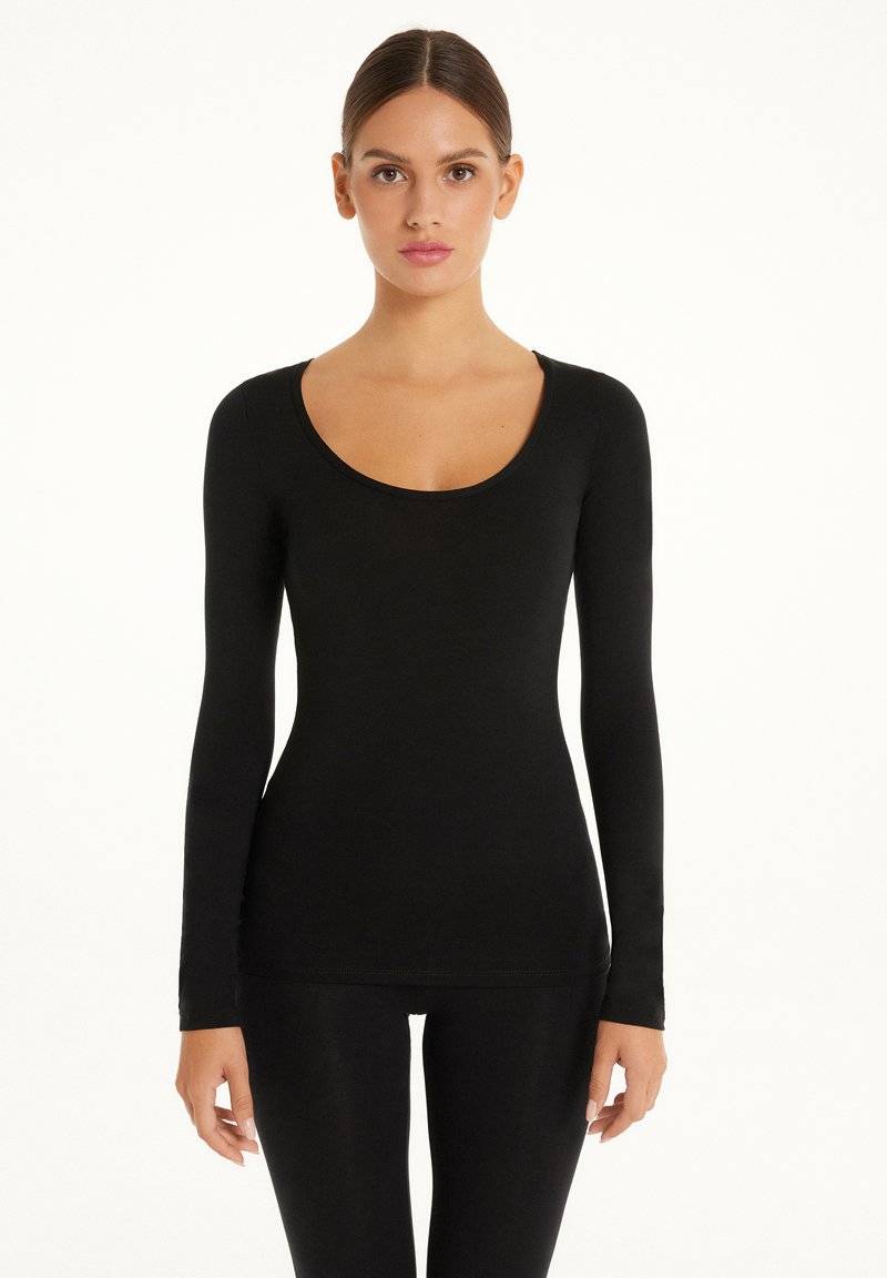 Tezenis Tezenis ROUND-NECK - Long sleeved top - nero Nur für heute