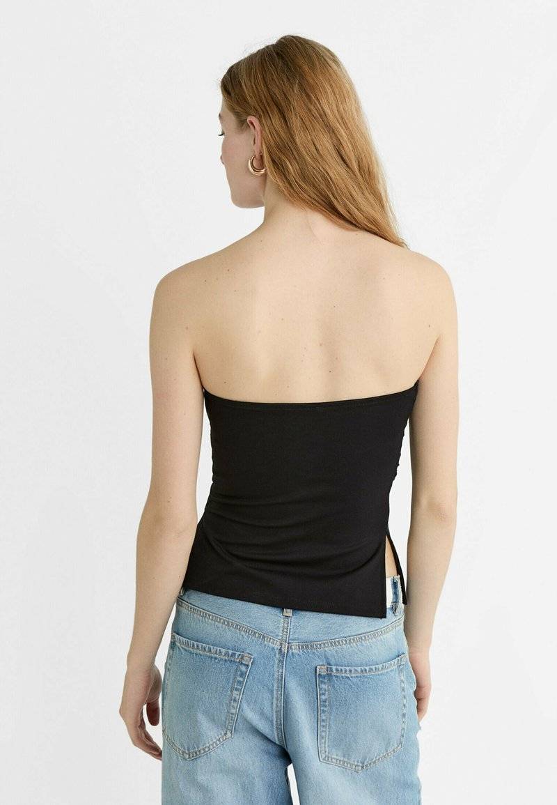 Stradivarius Stradivarius BANDEAU WITH SIDE VENTS - Top - black Kostenloser Versand international