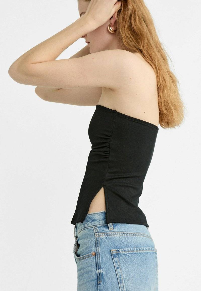 Stradivarius Stradivarius BANDEAU WITH SIDE VENTS - Top - black Kostenloser Versand international