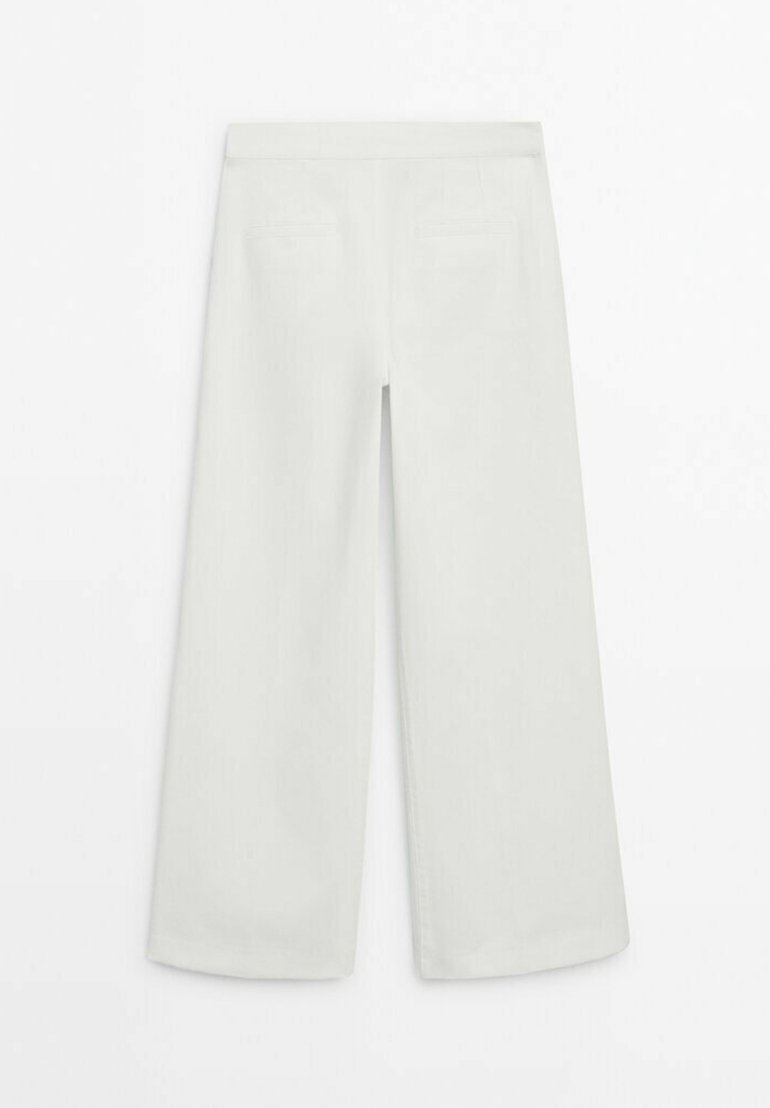 Massimo Dutti Massimo Dutti HIGH-WAIST FLARED - Trousers - white Speichern exportieren