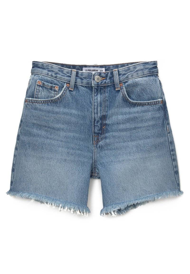 PULL&BEAR PULL&BEAR HIGH-WAIST - BERMUDA - Denim shorts - blue denim Black Friday Preise