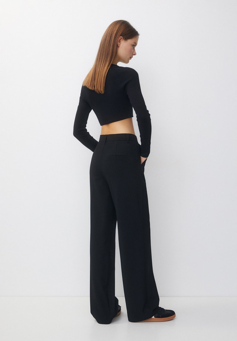 PULL&BEAR PULL&BEAR DARTED SMART - Trousers - black Im Verkauf