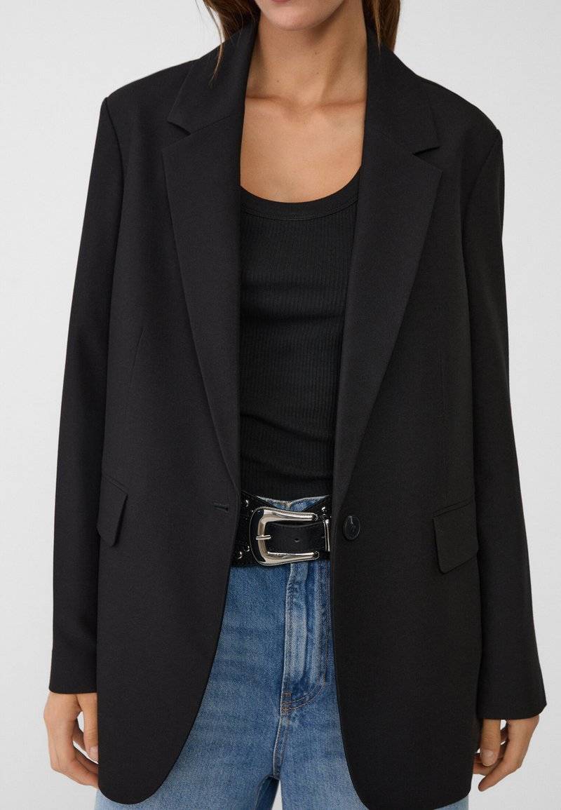 Stradivarius Stradivarius REGULAR FIT - Short coat - black Günstiger Verkauf