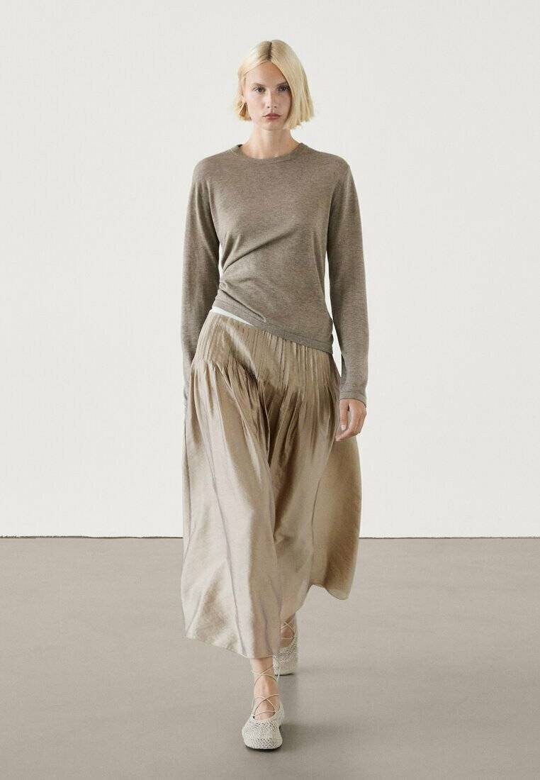 Massimo Dutti Massimo Dutti Pleated skirt - beige