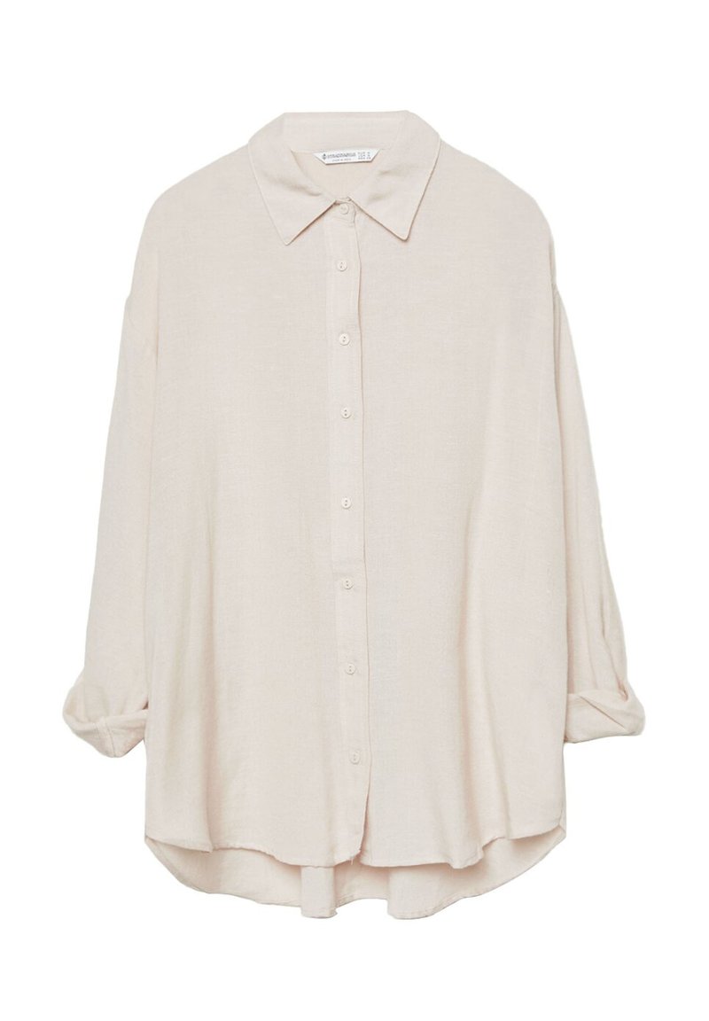 Stradivarius Stradivarius RUSTIKALES DAILY - Button-down blouse - beige Im Verkauf