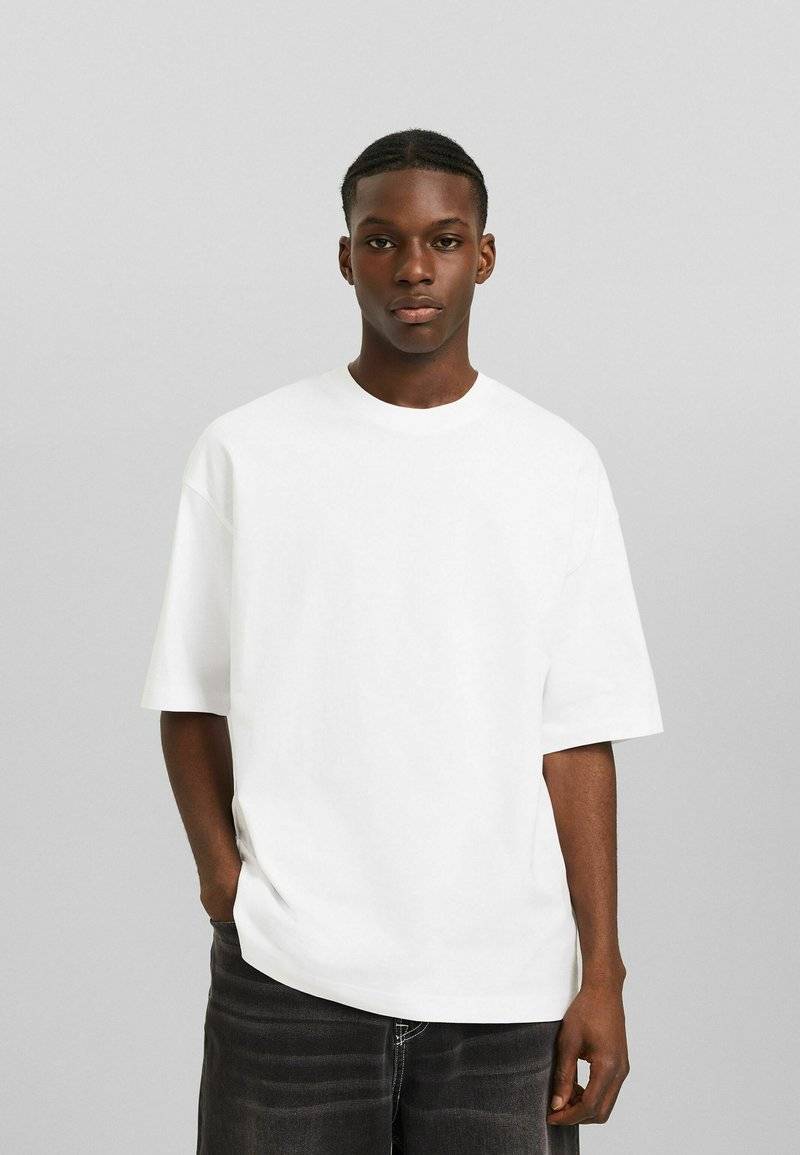 Bershka Bershka SHORT SLEEVE - Basic T-shirt - white