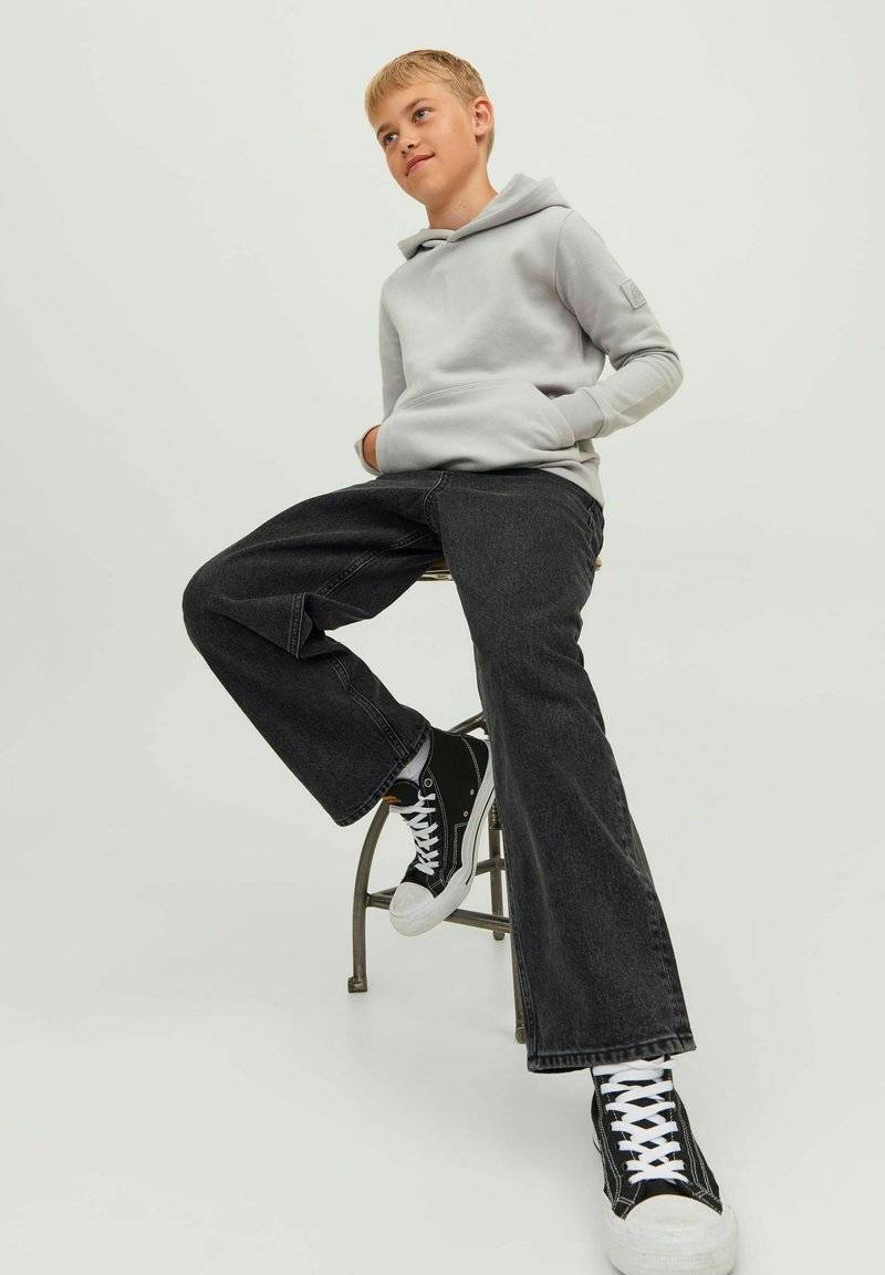 Jack & Jones Junior Jack & Jones Junior ALEX ORIGINAL MF BAGGY - Flared Jeans - black denim Outlet