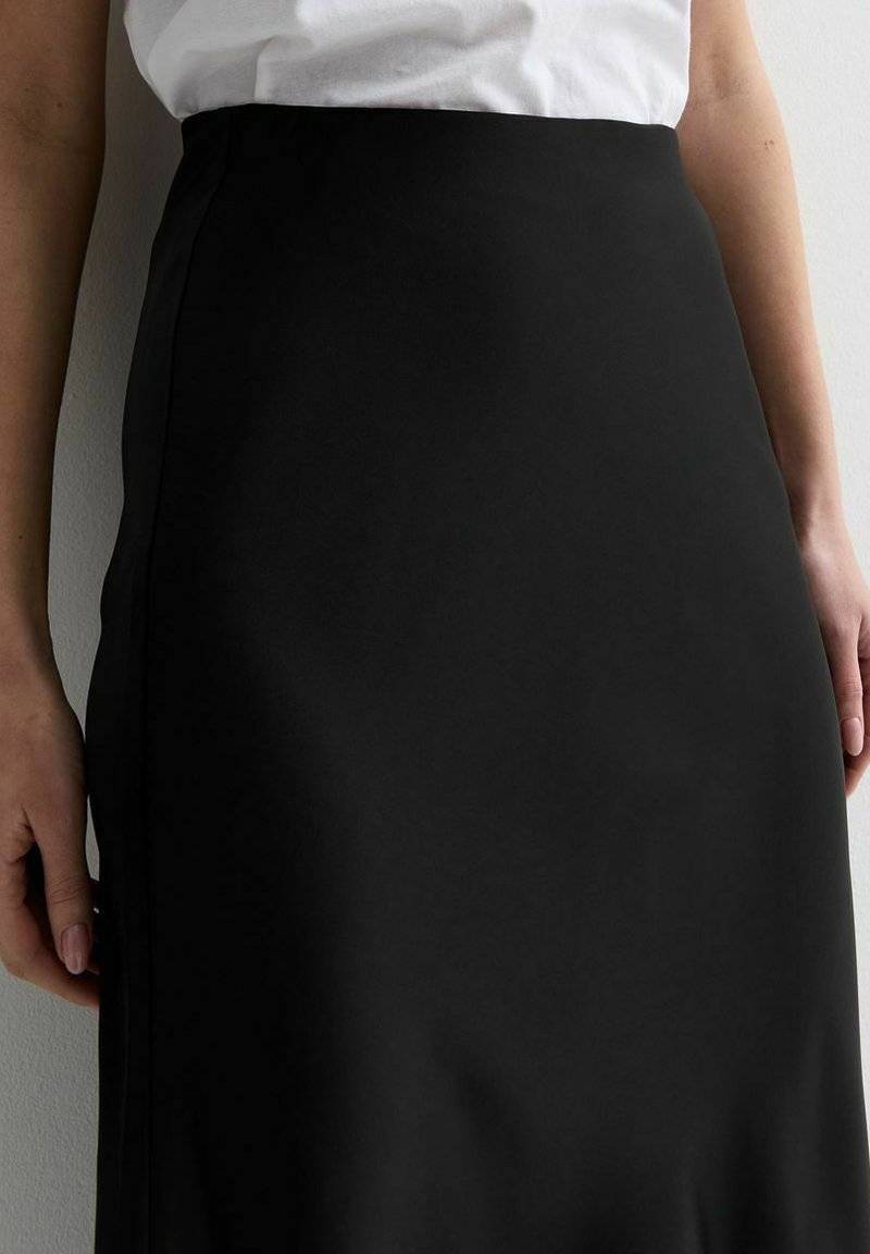 New Look New Look BIAS CUT MIDI - A-line skirt - black Günstiger Verkauf