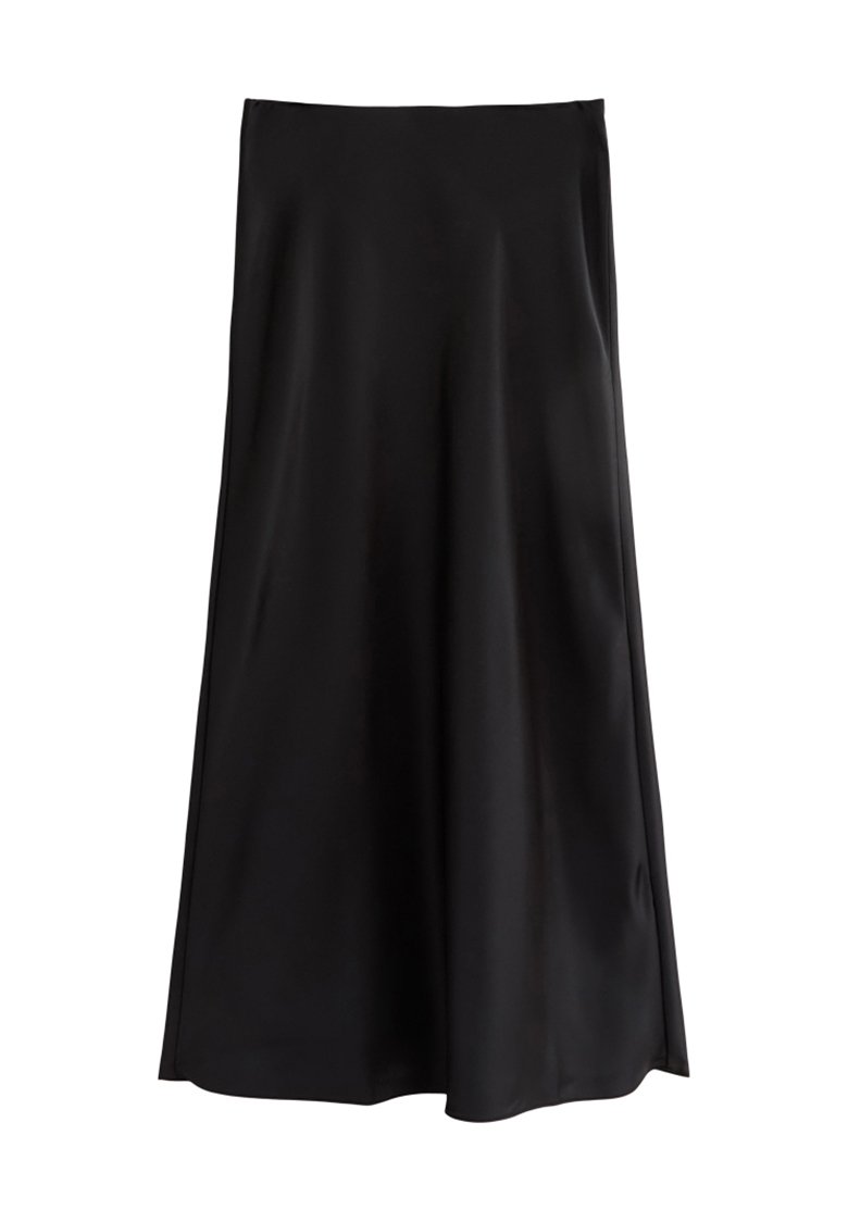New Look New Look BIAS CUT MIDI - A-line skirt - black Günstiger Verkauf