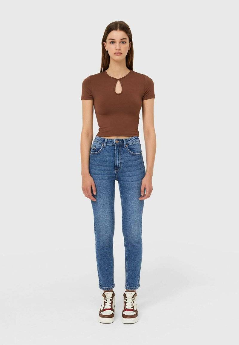 Stradivarius Stradivarius SLIM FIT - Slim fit jeans - dark blue Fabrikverkauf