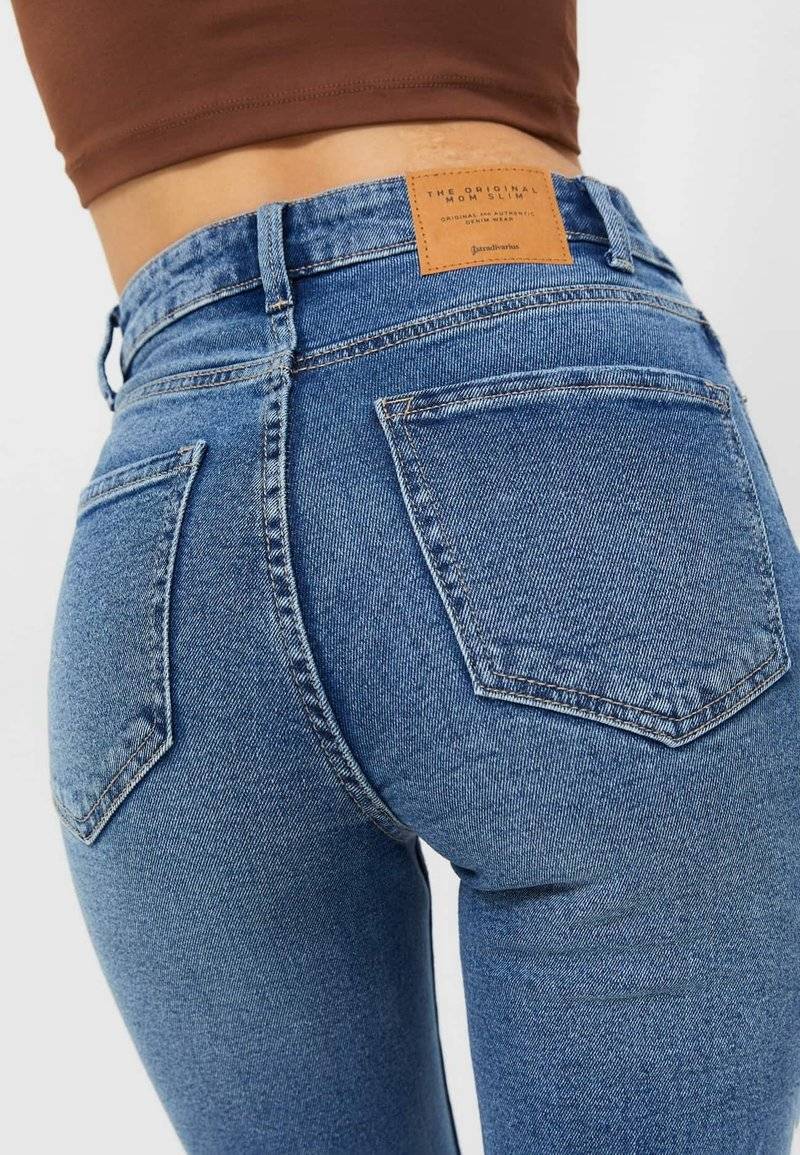 Stradivarius Stradivarius SLIM FIT - Slim fit jeans - dark blue Fabrikverkauf
