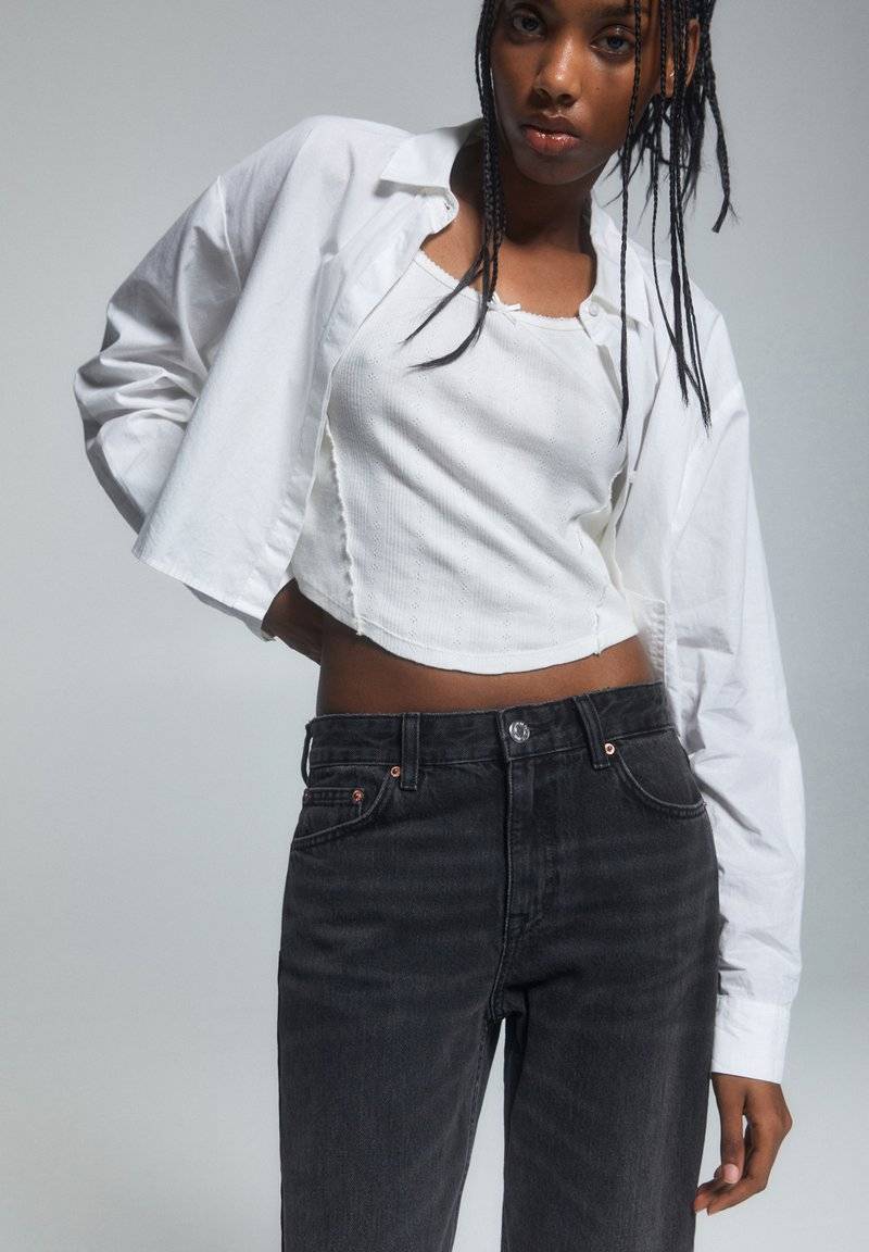 PULL&BEAR PULL&BEAR MID-WAIST - Straight leg jeans - black Online Shopping