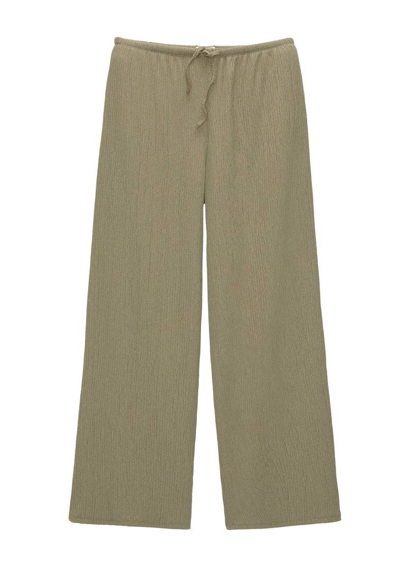 PULL&BEAR PULL&BEAR WIDE-LEG FLOWING - Trousers - khaki Preisnachlass