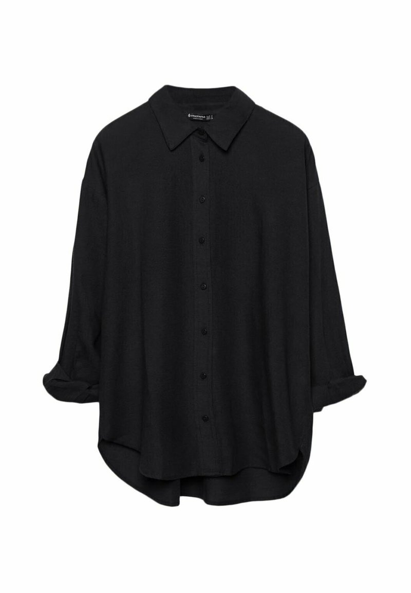 Stradivarius Stradivarius RUSTIKALES DAILY - Button-down blouse - black Black Friday