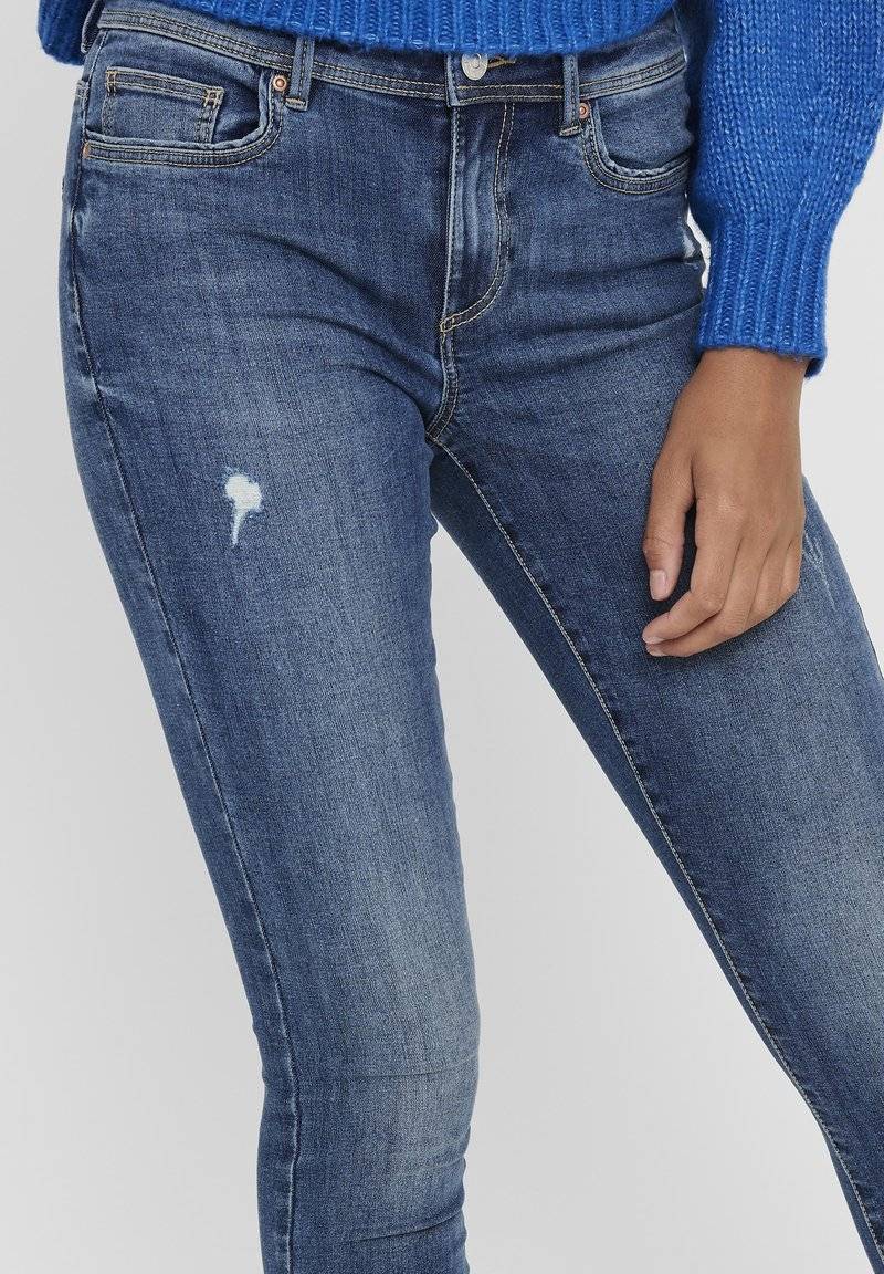 ONLY ONLY ONLWAUW LIFE MID - Jeans Skinny Fit - medium blue denim Blitzangebot