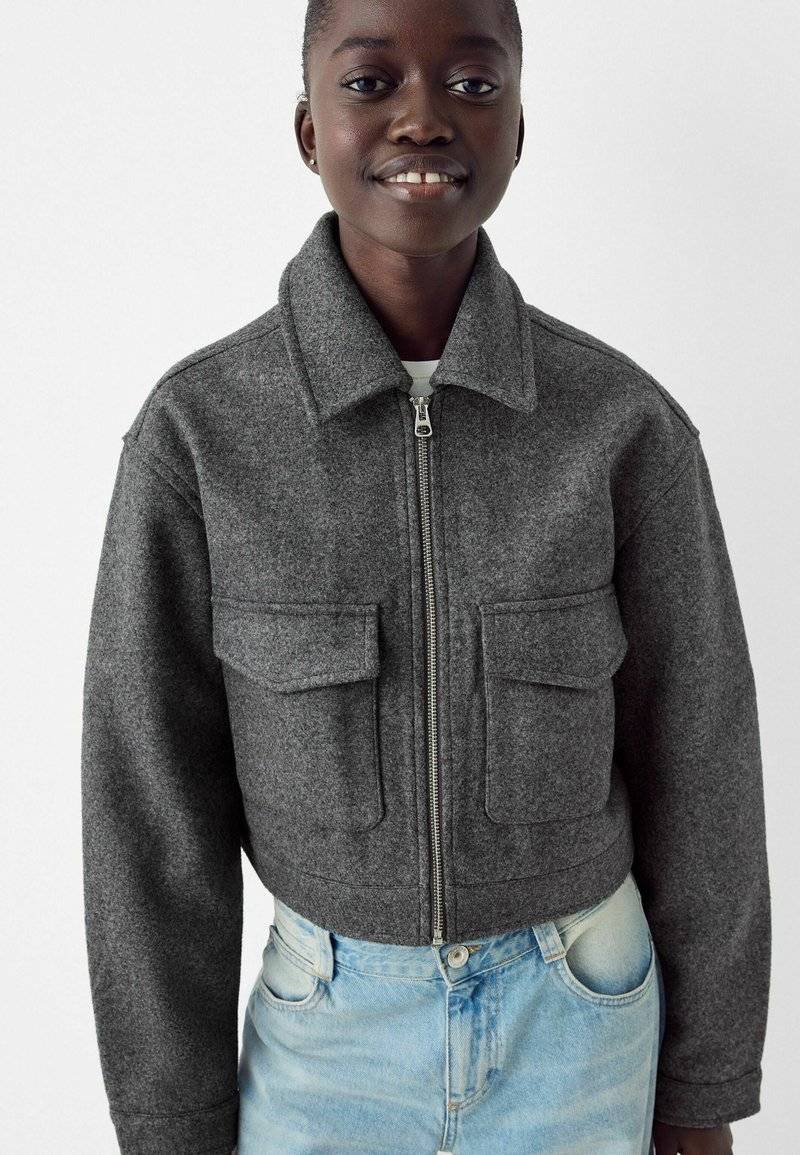 Bershka Bershka Summer jacket - blue grey Lagerräumung