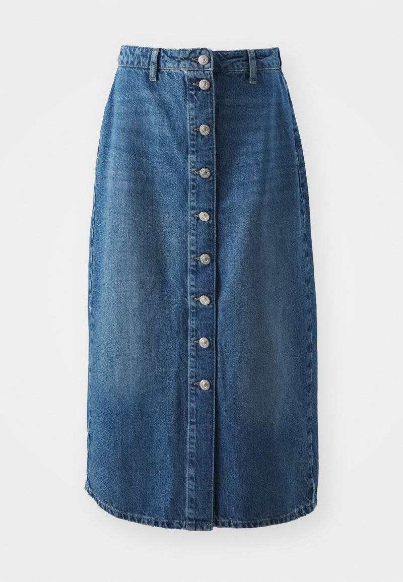 ONLY ONLY ONLCECE MIDI BUTTON SKIRT - A-line skirt - medium blue denim Zeitlich begrenztes Angebot