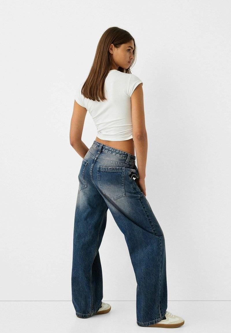 Bershka Bershka Relaxed fit jeans - dark blue Neuheiten
