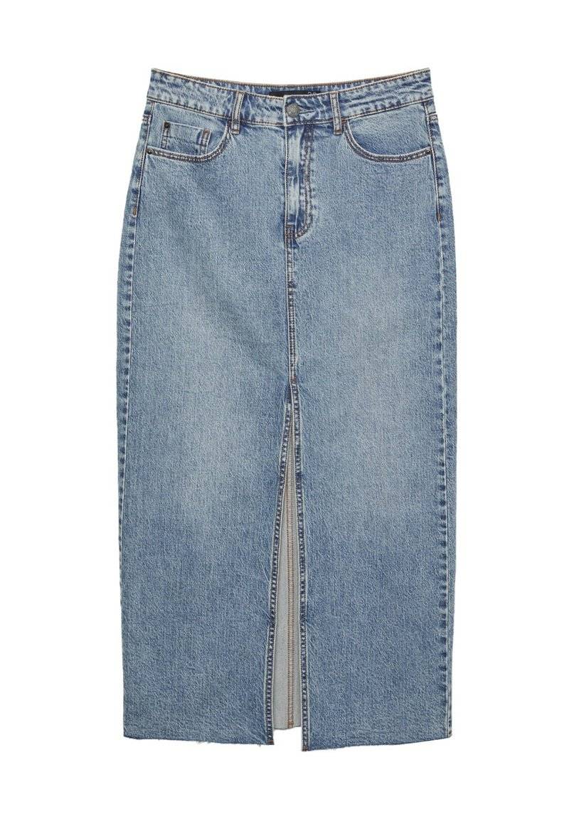 Stradivarius Stradivarius IM COMFORT-FIT - Maxi skirt - stone blue denim Bestseller