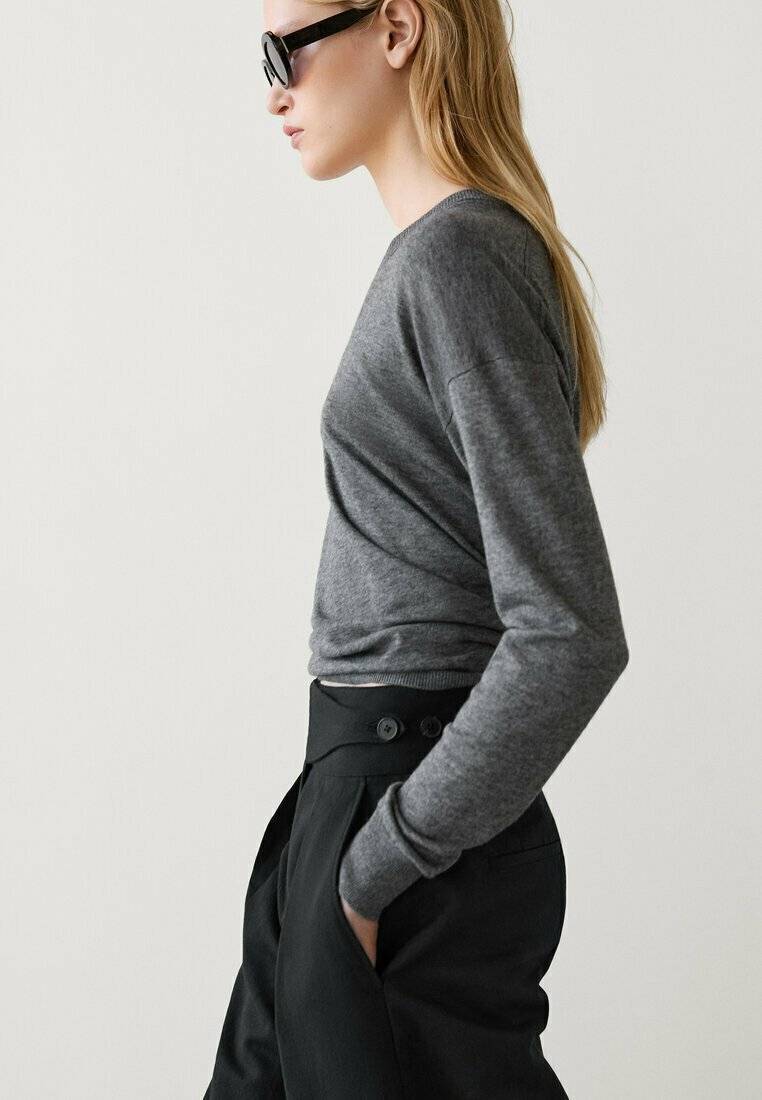 Massimo Dutti Massimo Dutti WIDE-LEG - Trousers - black Kauf eins, bekomm eins gratis