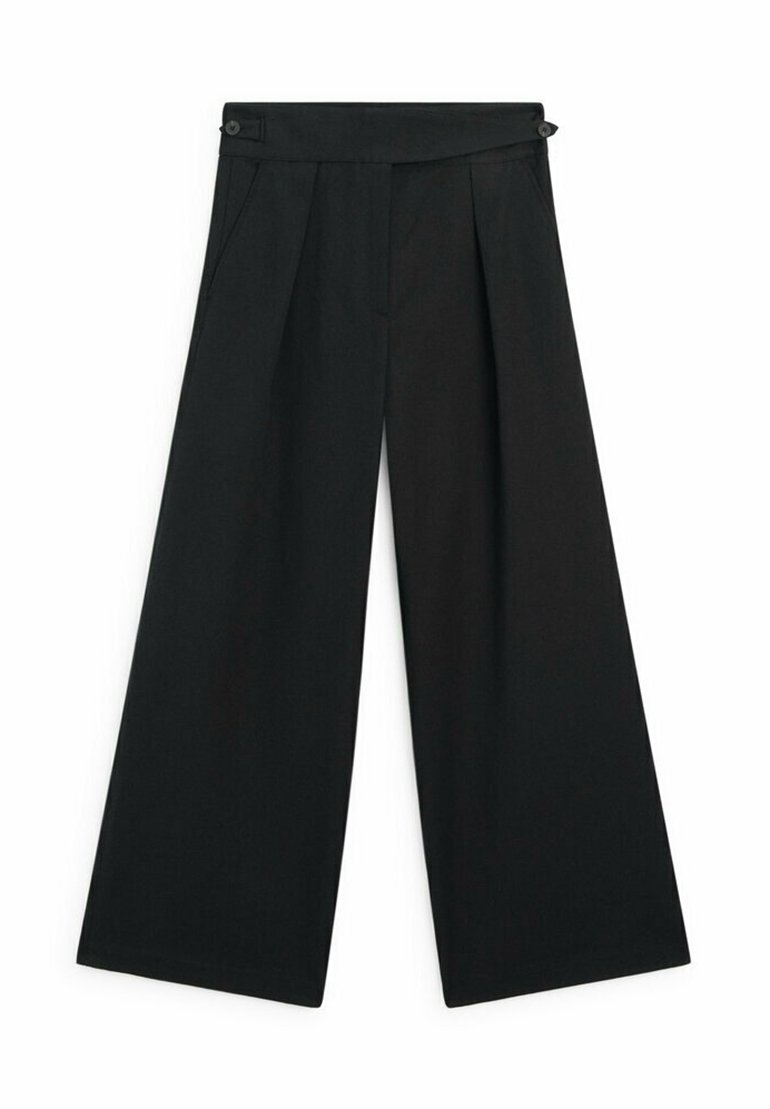 Massimo Dutti Massimo Dutti WIDE-LEG - Trousers - black Kauf eins, bekomm eins gratis