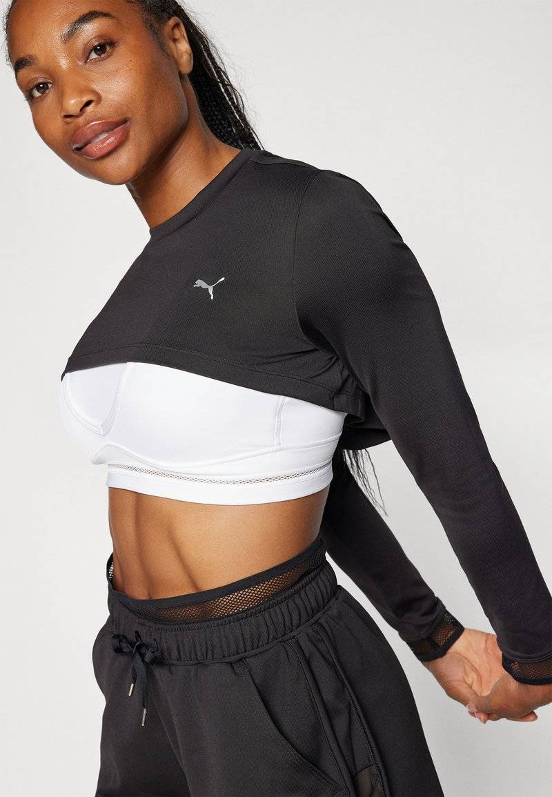 Puma Puma PAMELA REIF CROPPED - Long sleeved top - black Rabatte dieses Monats