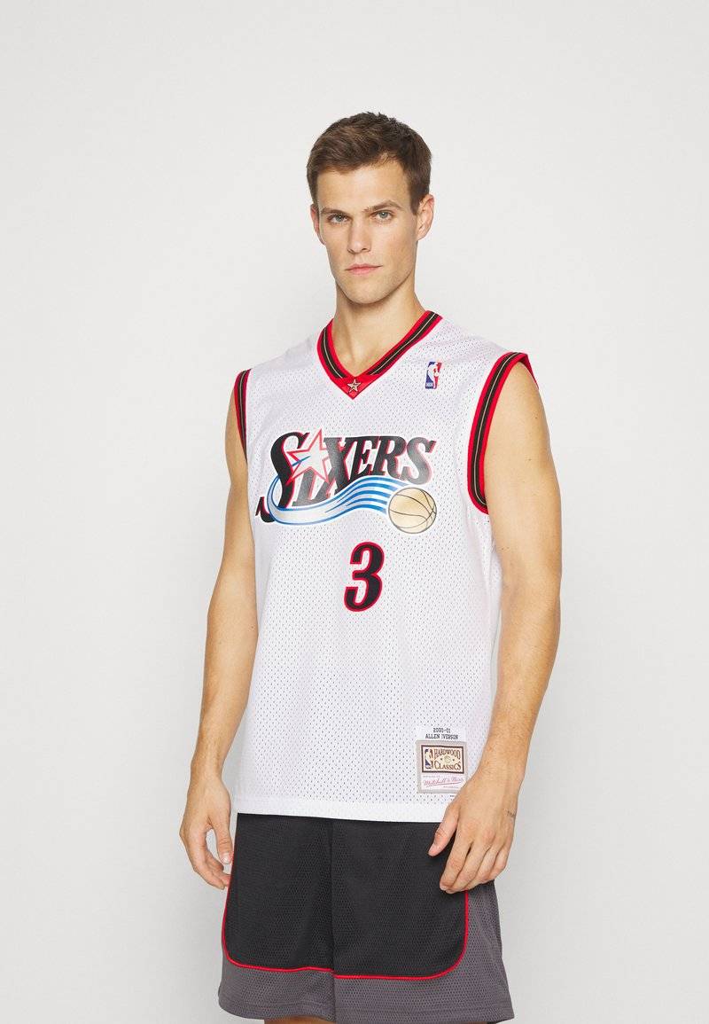 Mitchell & Ness Mitchell & Ness NBA ALLEN IVERSON PHILADELPHIA 76ERS SWINGMAN HOME - Club wear - white Schlussverkauf