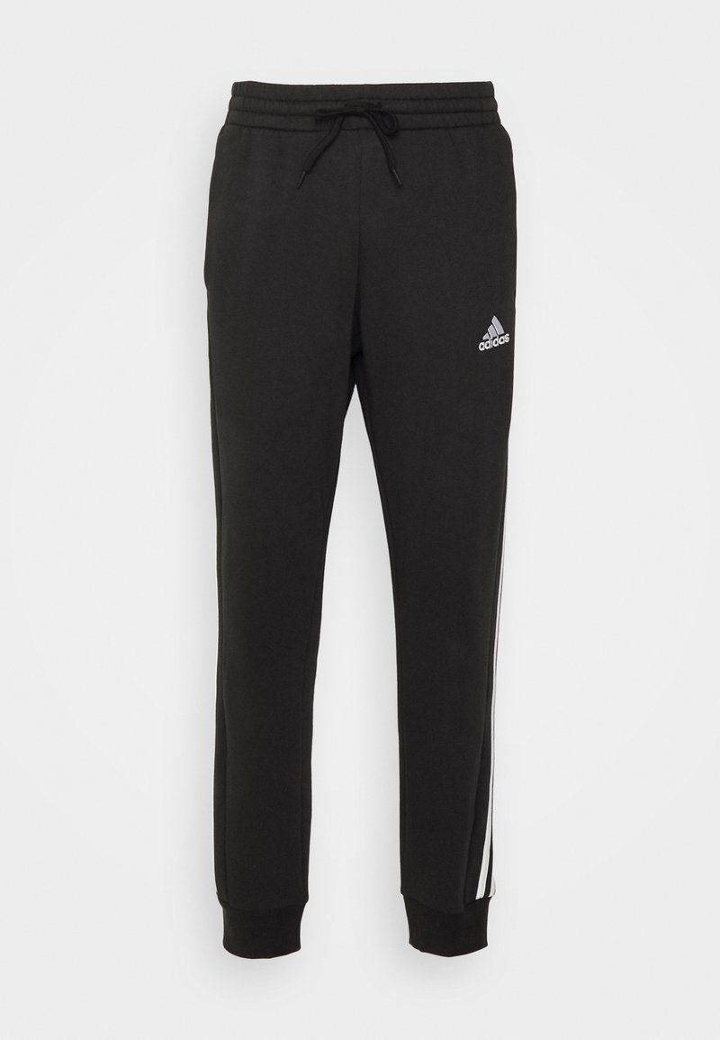 adidas Sportswear adidas Sportswear ESSENTIALS TAPERED CUFF 3 STRIPES PANTS - Tracksuit bottoms - black white Fabrikverkauf