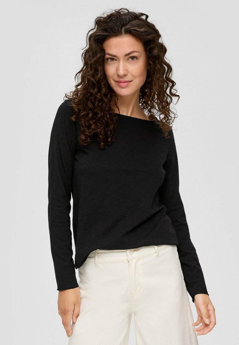 s.Oliver s.Oliver MIT U-BOOT-AUSSCHNITT - Long sleeved top - schwarz Preisnachlass