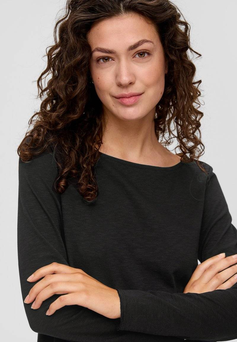 s.Oliver s.Oliver MIT U-BOOT-AUSSCHNITT - Long sleeved top - schwarz Preisnachlass