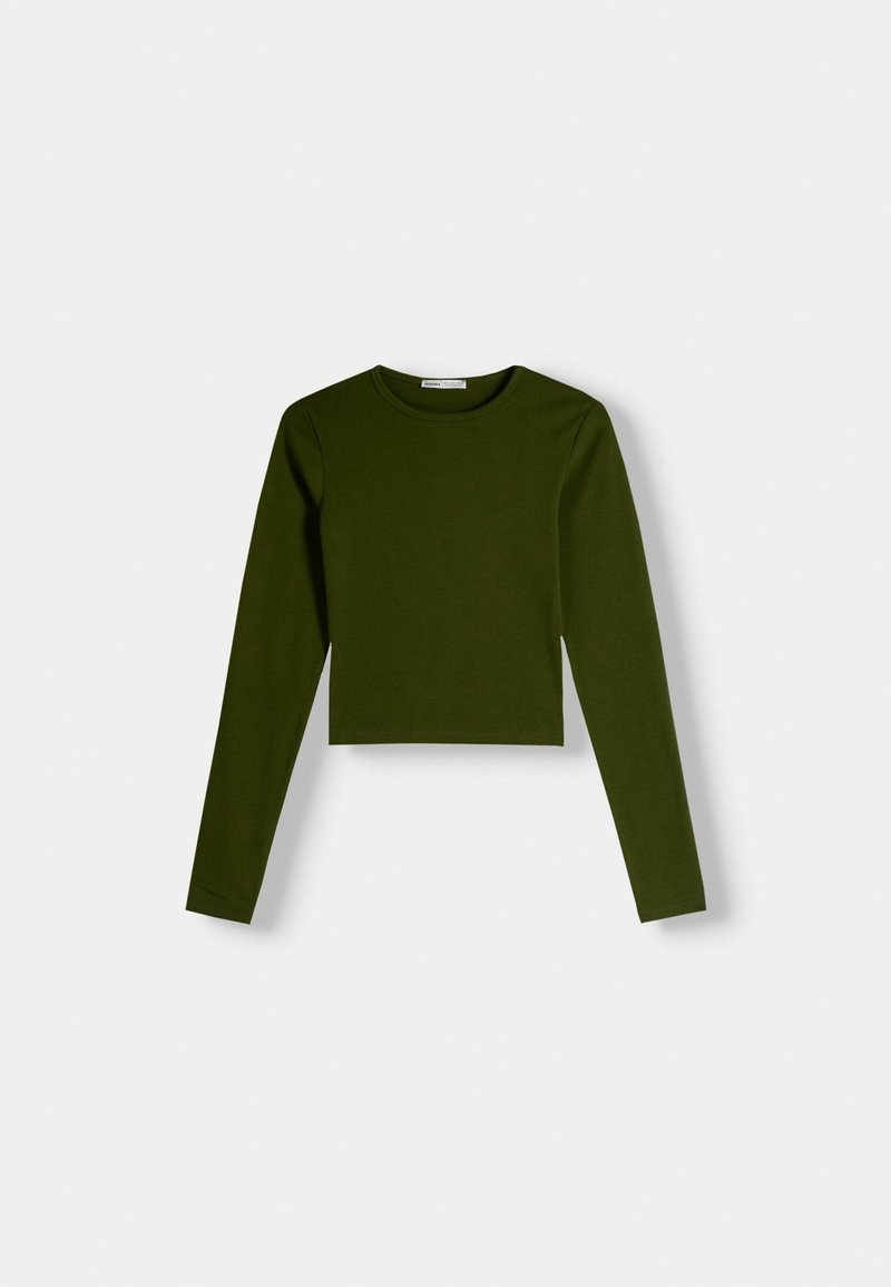 Bershka Bershka LONG SLEEVE - Long sleeved top - green Lagerräumung