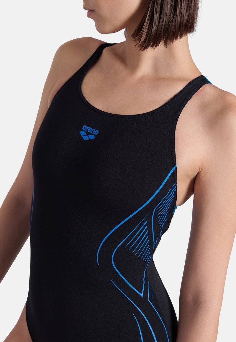 Arena Arena REFLECTING - Swimsuit - black blue river Kostenlose Rückgabe