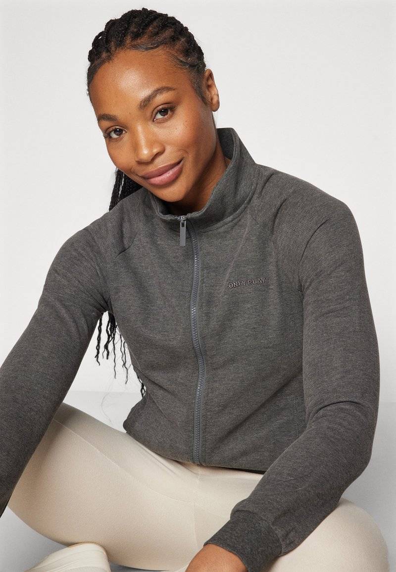 ONLY Play ONLY Play ONPMELINA ZIP - Zip-up sweatshirt - dark grey melange Blitzangebot