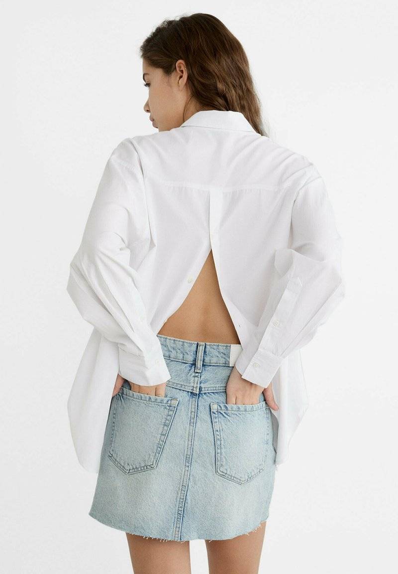Stradivarius Stradivarius A-line skirt - light blue denim Verkauf