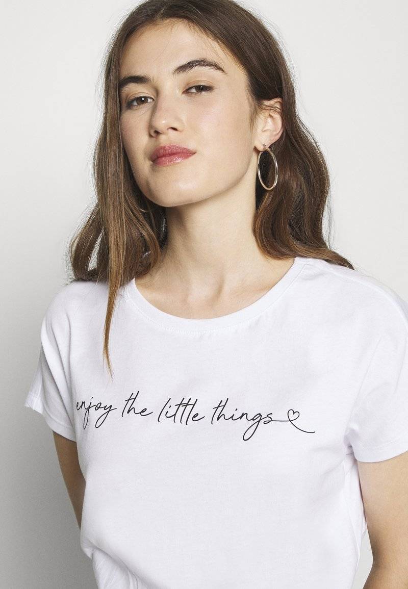 Even&Odd Even&Odd MANDALA ENJOY THE LITTLE THINGS TEE - Print T-shirt - white Günstiger Verkauf