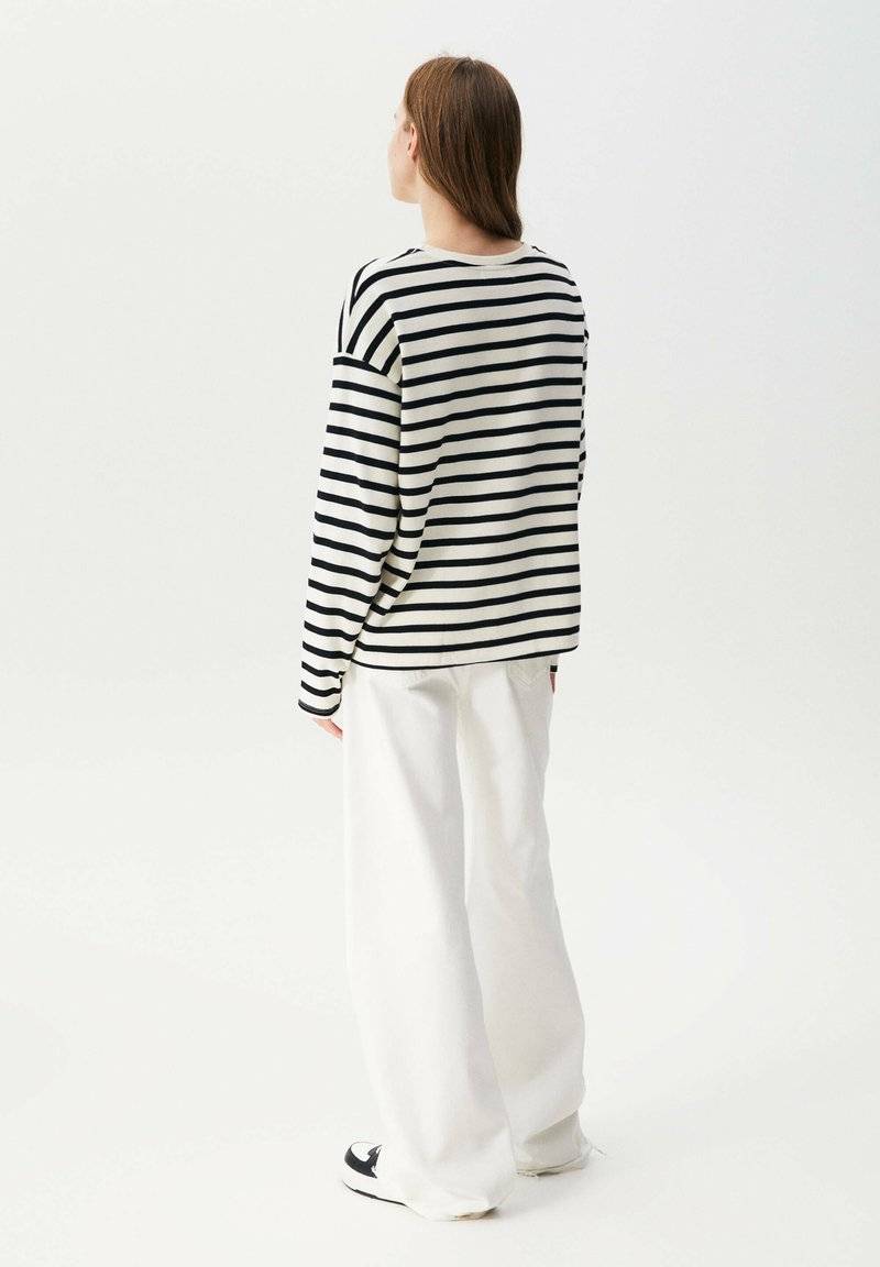 PULL&BEAR PULL&BEAR BASIC - Long sleeved top - mottled black Fabrik Onlineshop