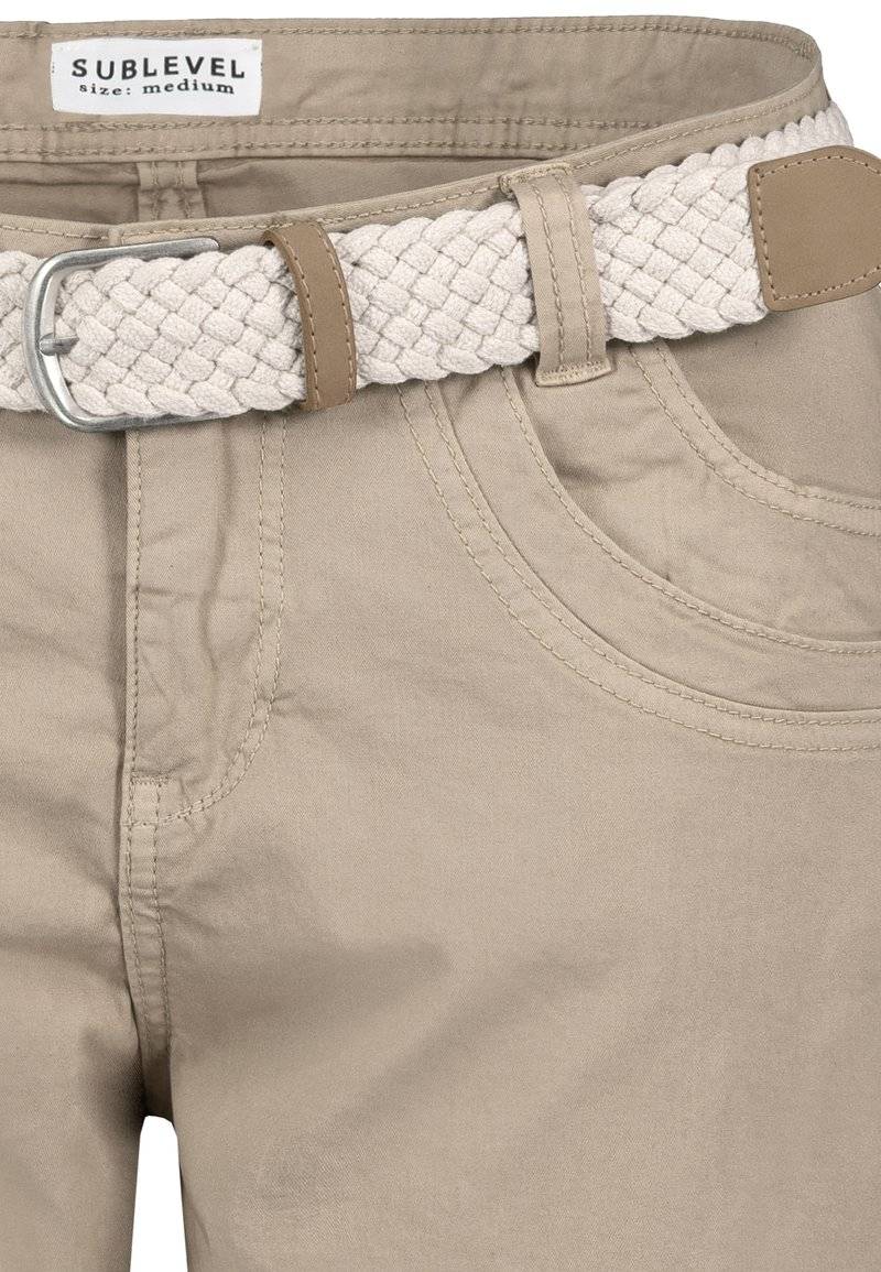 Sublevel Sublevel BERMUDA MIT GÜRTEL - Denim shorts - beige Sonderangebot